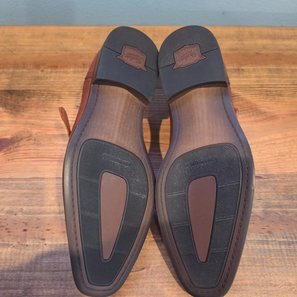 Florsheim Mens Monk Strap Dress Shoes Cognac Brown Leather 14293-221 Size‎ 10